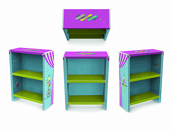 כוננית גב 2 מדפים דגם BRIGHT CIRCUS FUN