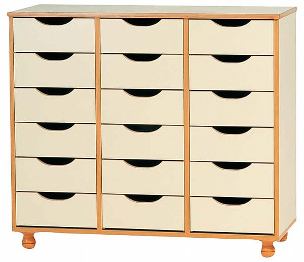 ארון 18 מגירות עץ שנהב