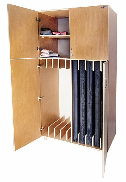 ארון מזרונים מחולק + אחסון עליון