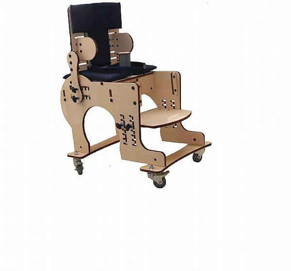 כסא גן מתכוונן + גלגלים ללא ריפוד